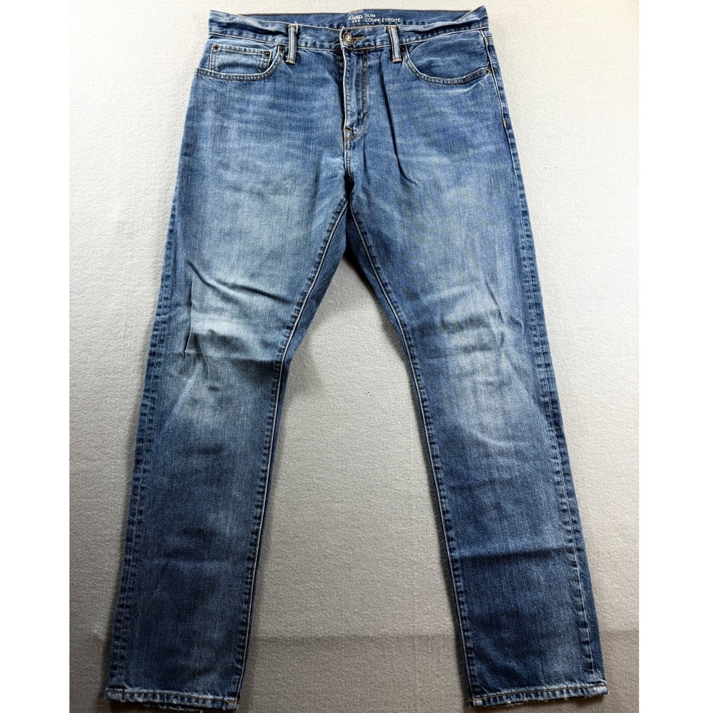 Gap Slim Fit Jeans Mens 34 Blue Denim Medium Wash 34x31